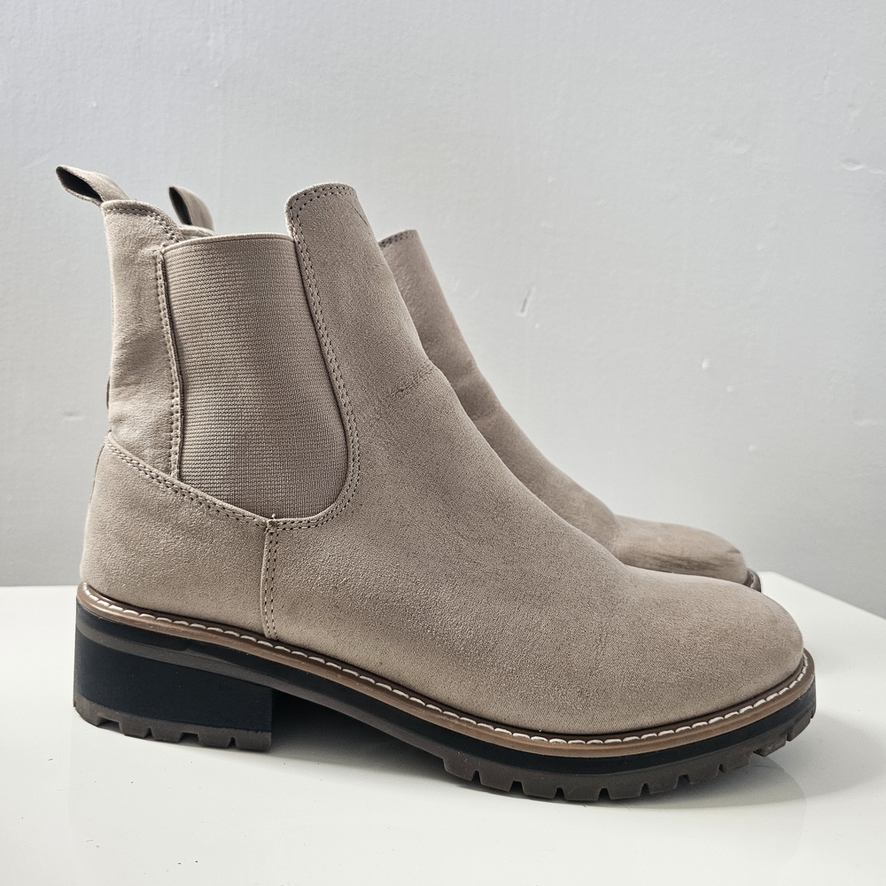 Chic Taupe Suede Ankle Booties